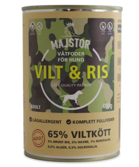 Majstor Våtfôr Vilt og ris 400g (6.stk)  