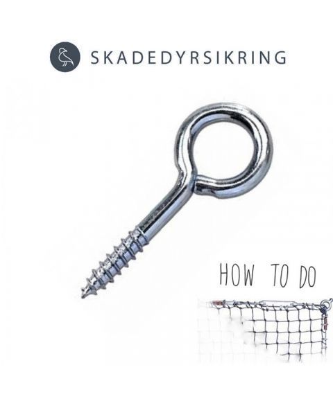 Skrueøye i rustfritt stål - 45mm - 100 stk pr eske