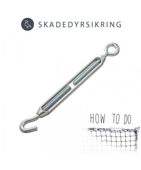 Strekkfisk rustfri - med krok og øye - M8 - 4 stk pr eske